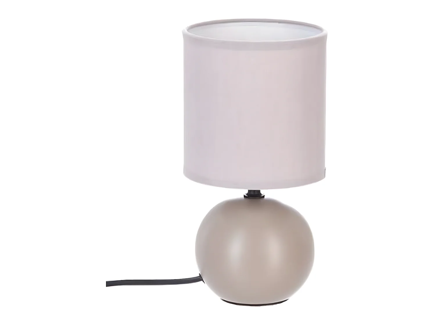 Lampe à poser en céramique finition taupe mate - Dim : D 13 x H 25 cm