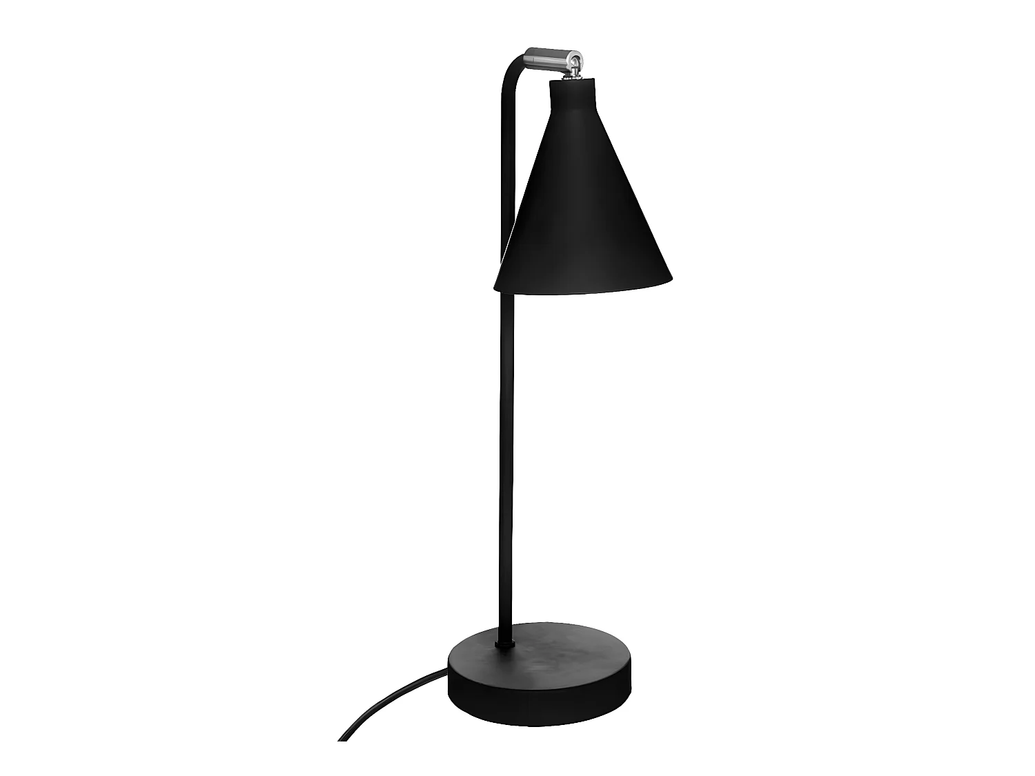 Lampe coloris noir en fer / PVC - Longueur 16 x Largeur 13 x Hauteur 45,5 cm