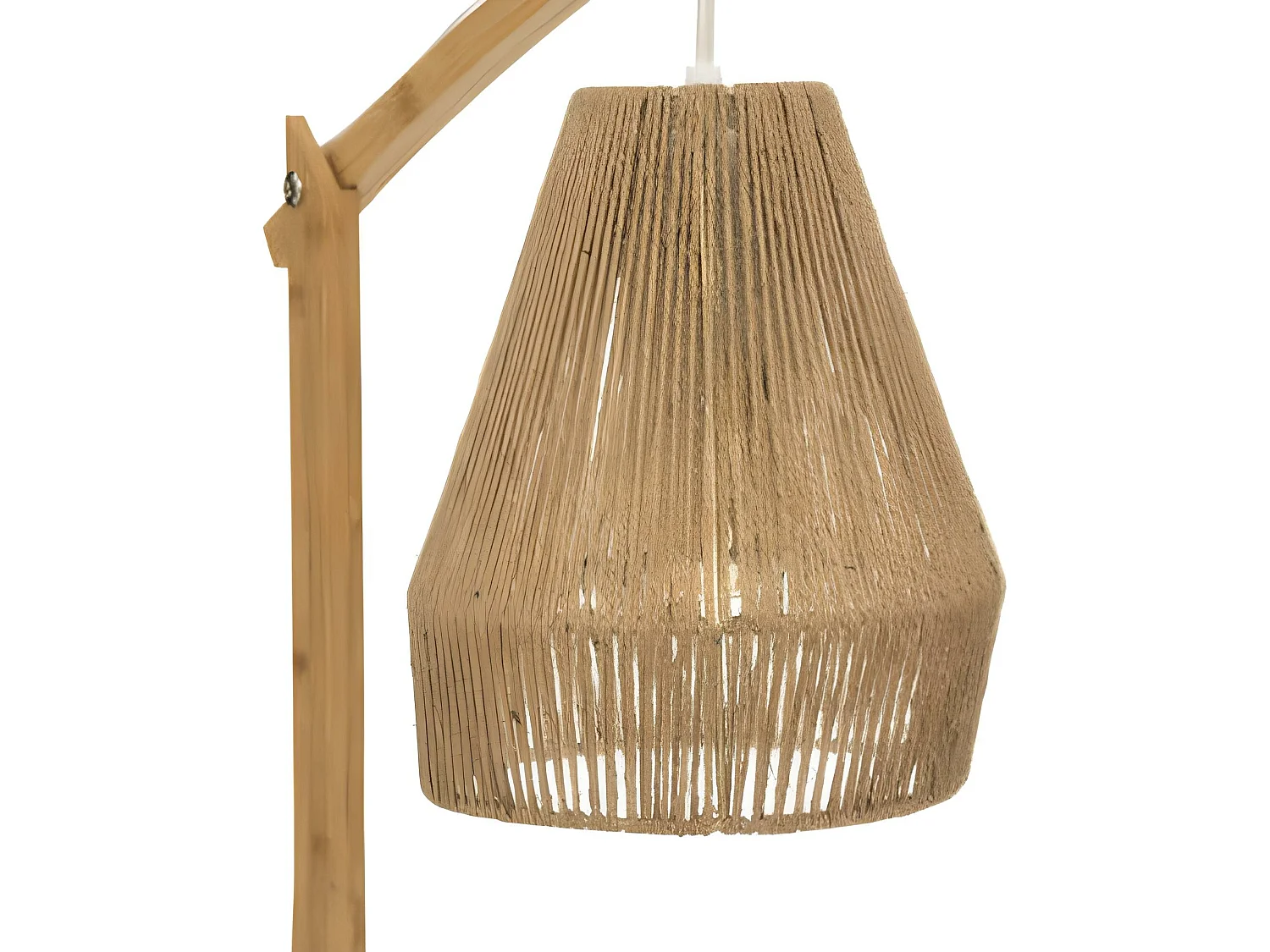 Lampe en bois / fer coloris Beige - longueur 30 x profondeur 18 x Hauteur 55 cm