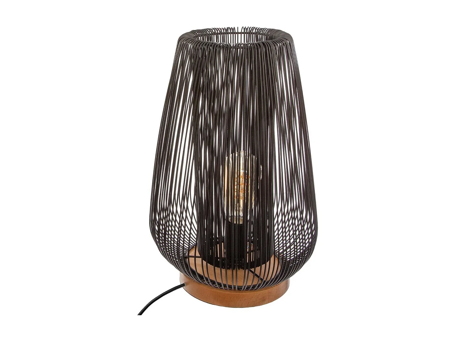 Lampe filaire métal noir - Diamètre 28,5 x Hauteur 40,5 cm