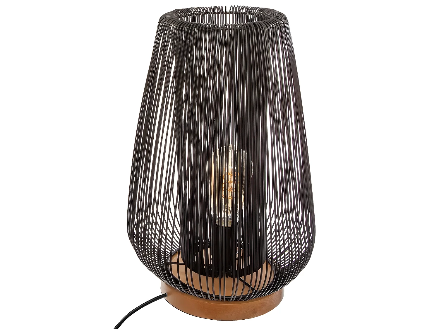 Lampe filaire métal noir - Diamètre 28,5 x Hauteur 40,5 cm