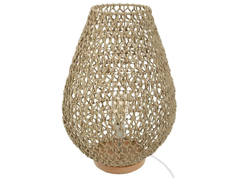 Lampe en métal et papier - D. 37,5 x H. 55 cm