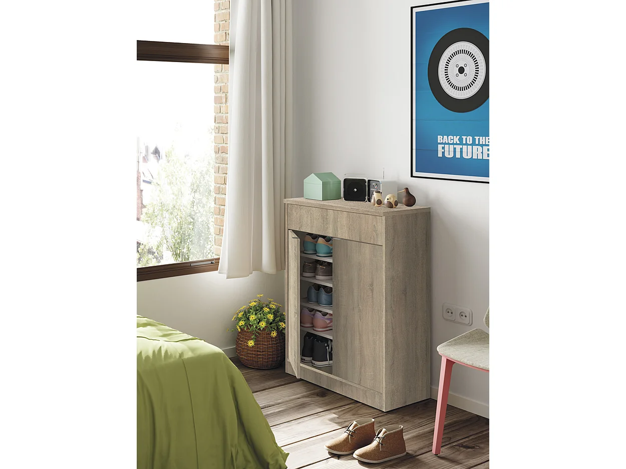 Commode meuble à chaussures coloris cambrian - Hauteur 101 x Longueur 75 x Profondeur 36 cm