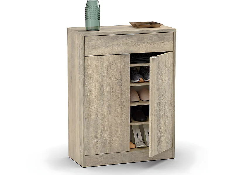 Commode meuble à chaussures coloris cambrian - Hauteur 101 x Longueur 75 x Profondeur 36 cm