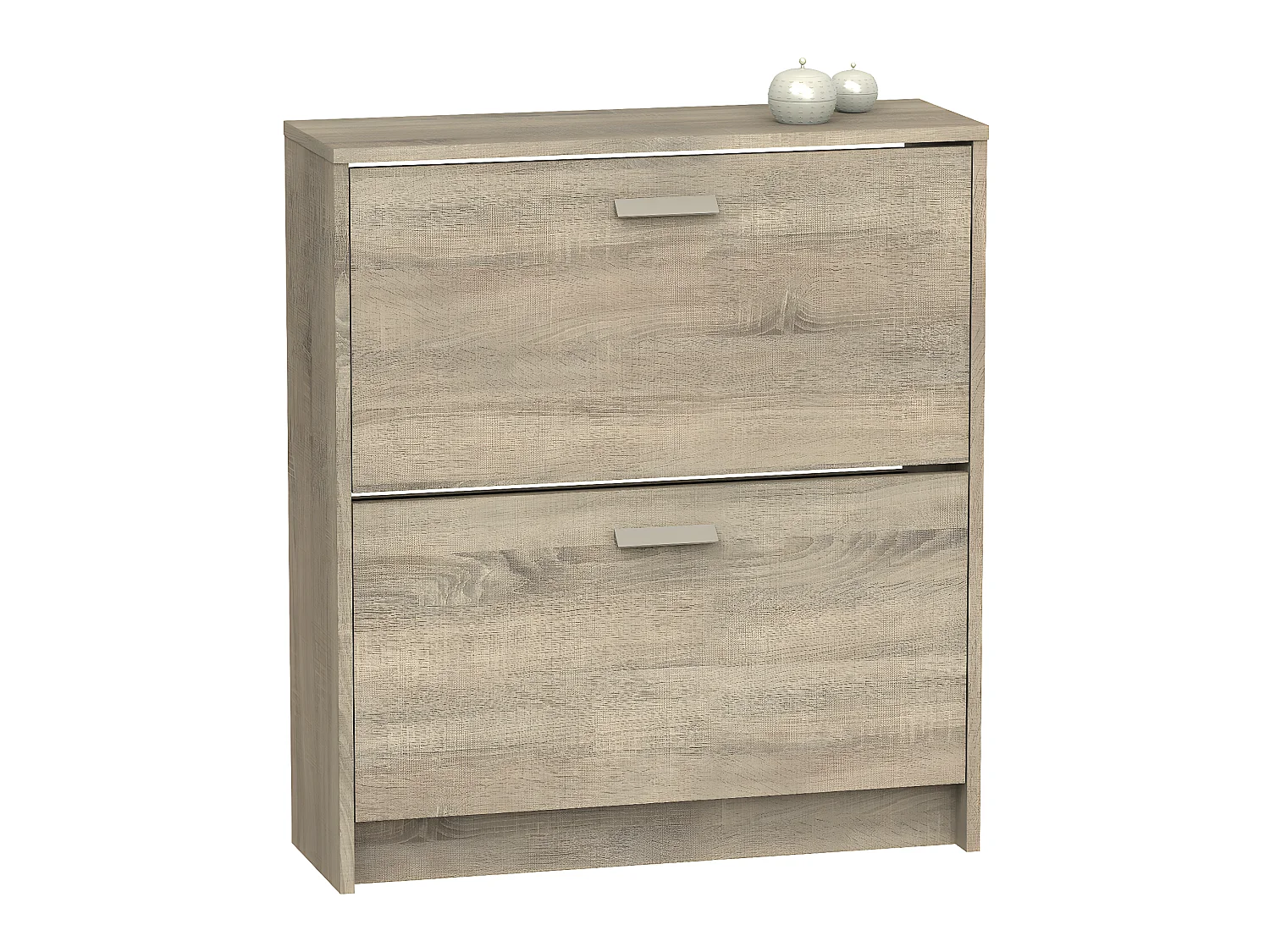 Commode Meuble à chaussures 2 portes coloris Cambrian - Hauteur 82 x Longueur 74 x Profondeur 25 cm