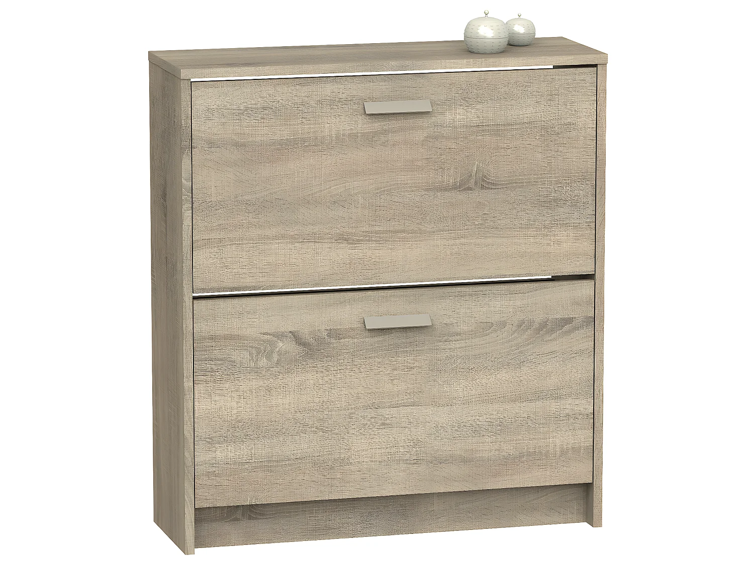 Commode Meuble à chaussures 2 portes coloris Cambrian - Hauteur 82 x Longueur 74 x Profondeur 25 cm