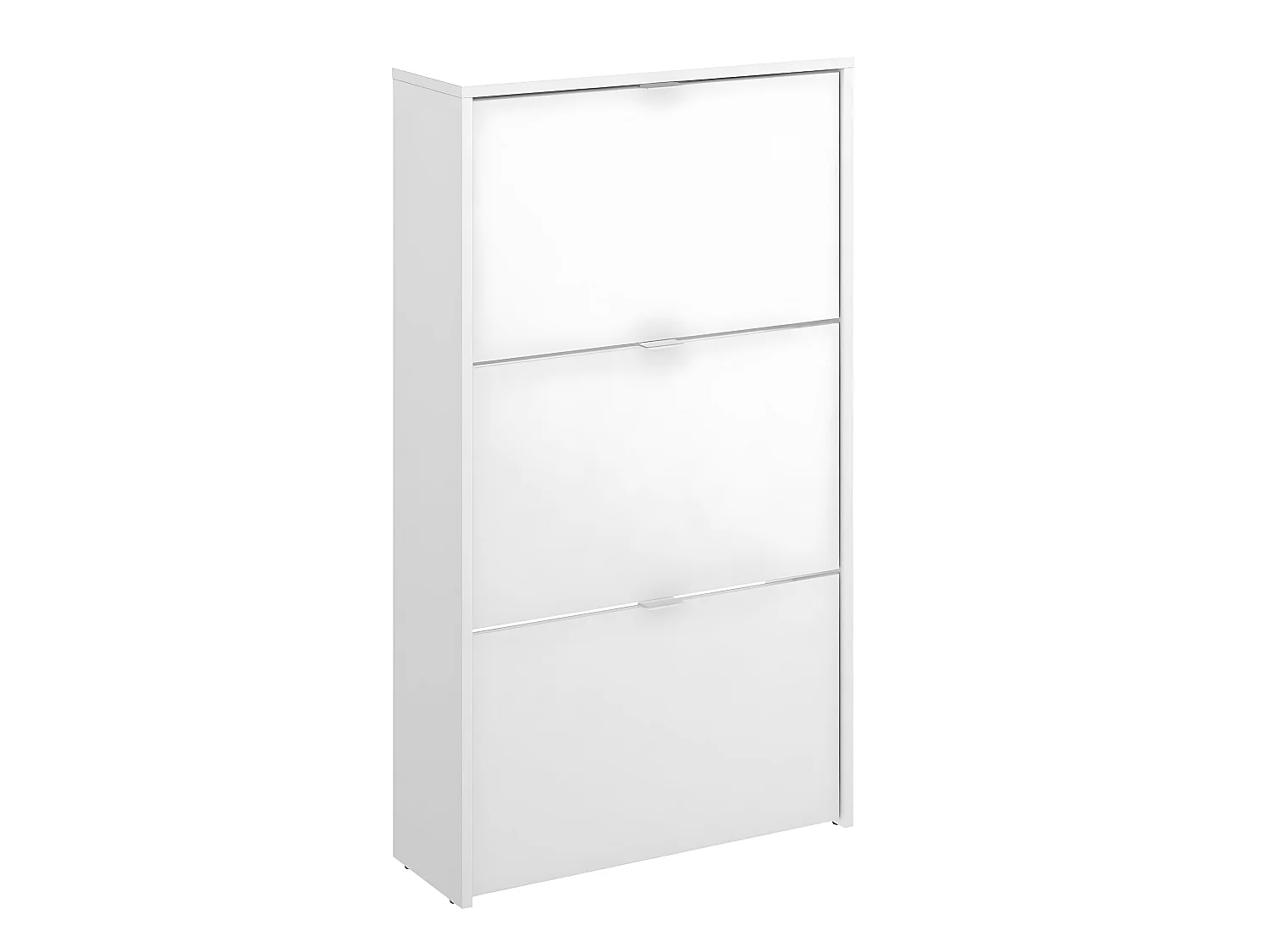 Commode meuble à chaussures 3 portes coloris blanc - Longueur 61 x Profondeur 25 x Hauteur 113 cm