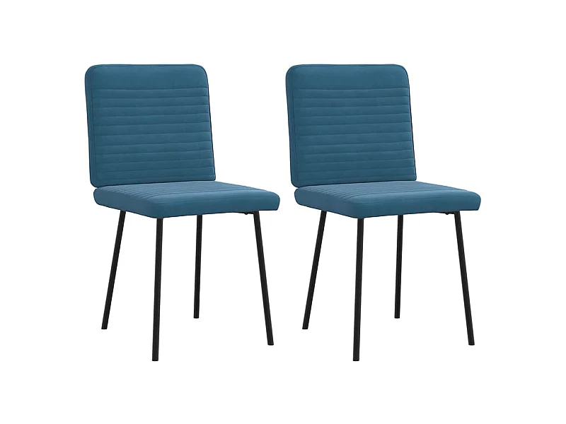 Chaises à manger lot de 2 Bleu Velours