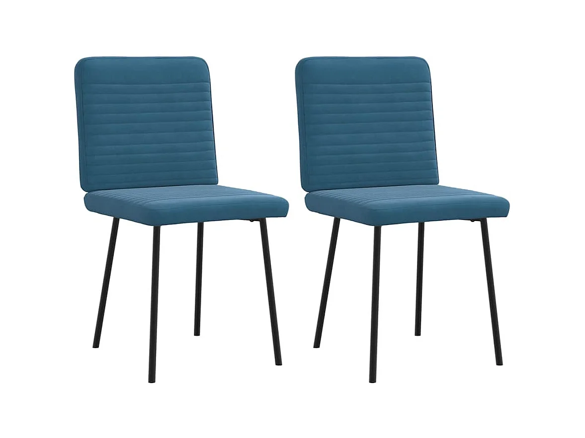 Chaises à manger lot de 2 Bleu Velours