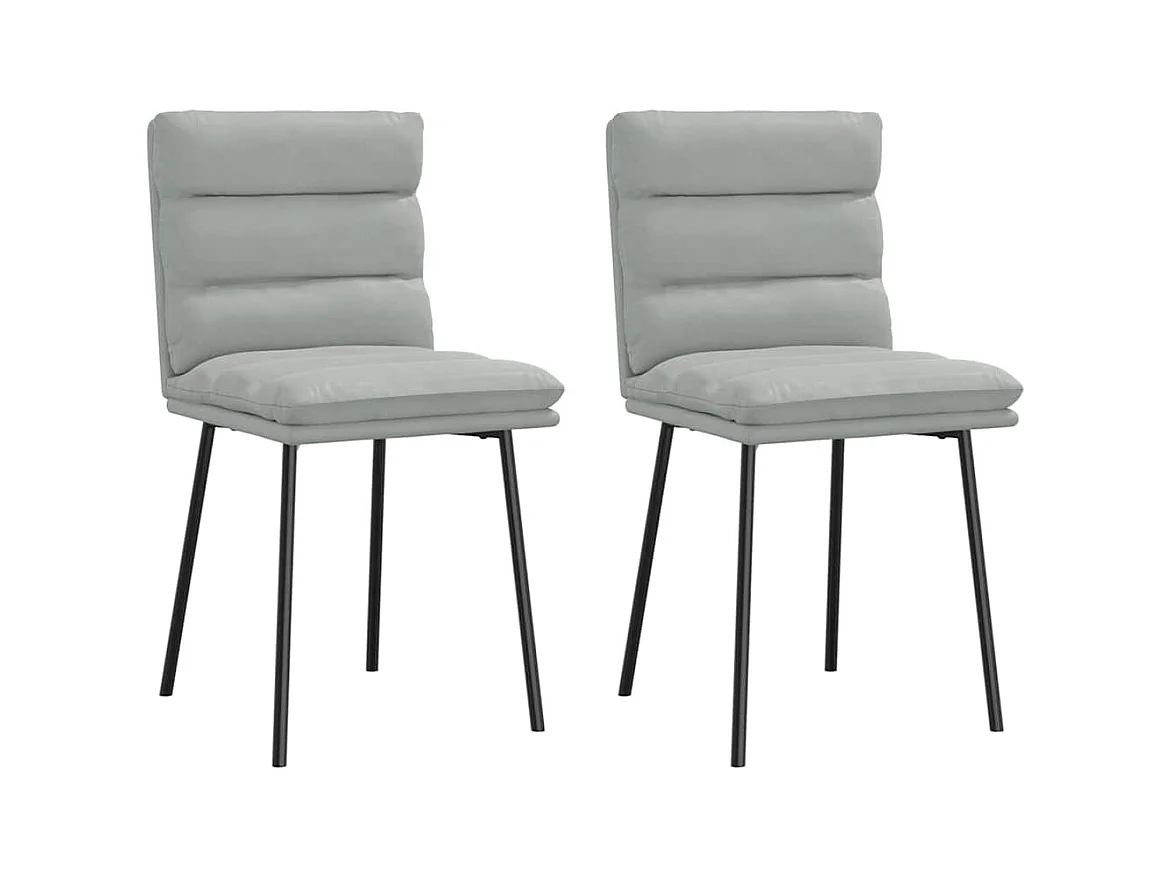 Chaises à manger lot de 2 Gris clair Velours