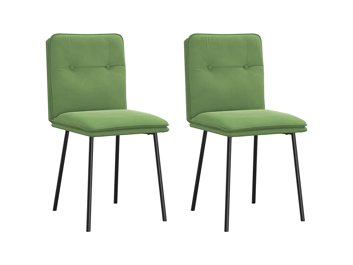 Chaises à manger lot de 2 Vert clair Velours