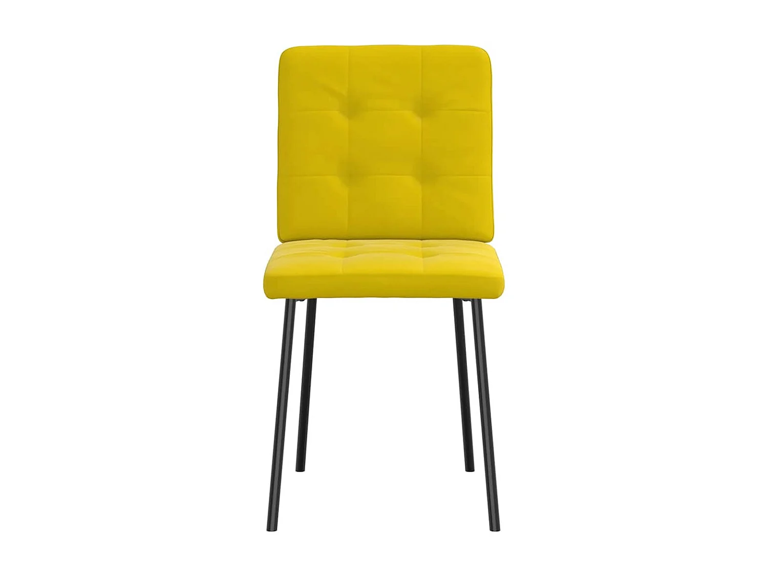 Cadeiras de jantar 2 peças veludo amarelo