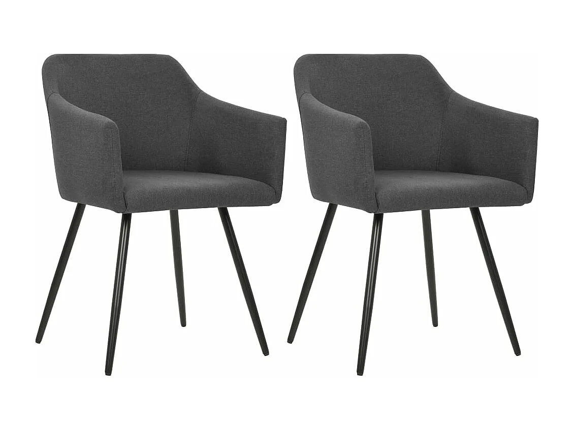 323094 Dining Chairs 2 pcs Dark Grey Fabric