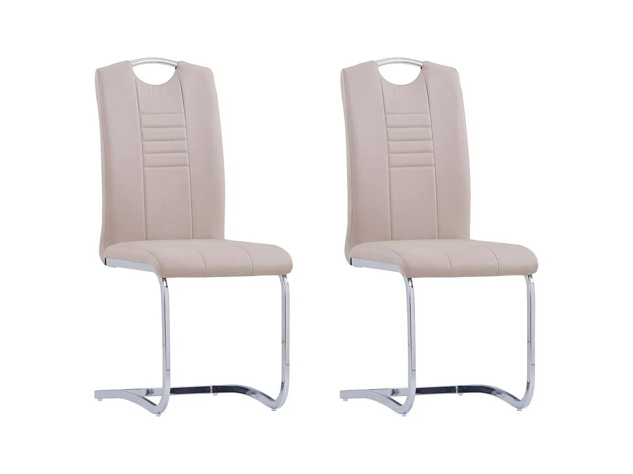 Chaises à manger cantilever lot de 2 cappuccino similicuir