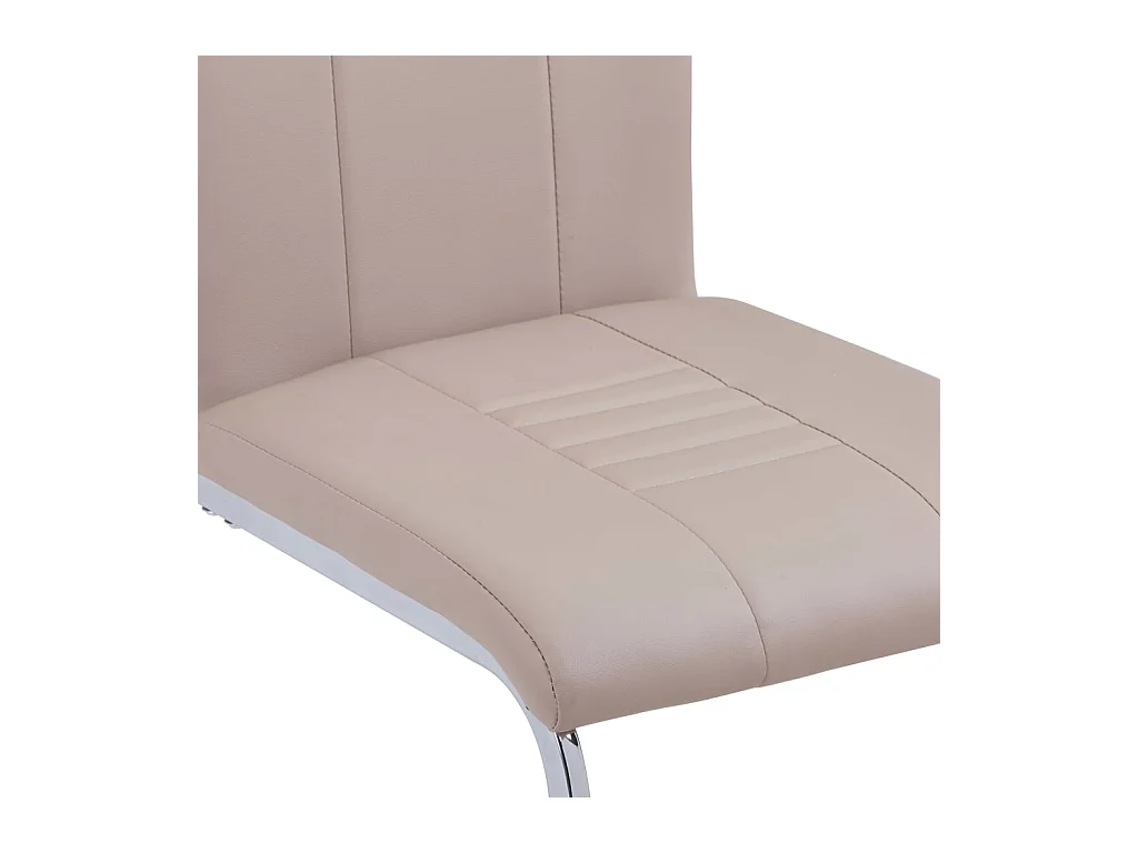 Chaises à manger cantilever lot de 2 cappuccino similicuir