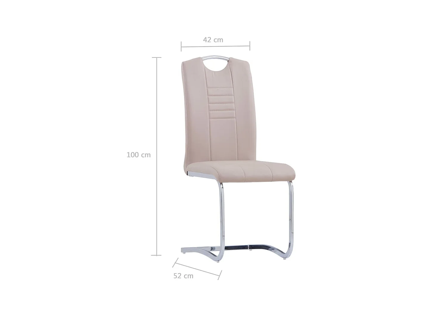 Chaises à manger cantilever lot de 2 cappuccino similicuir