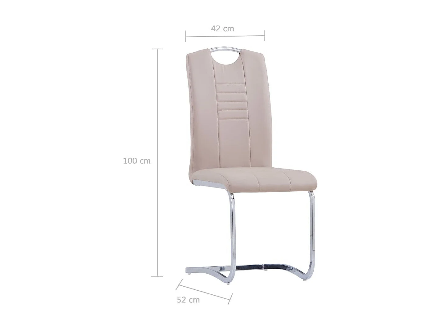 Sillas de comedor voladizas 2 unidades cuero sintético capuchino