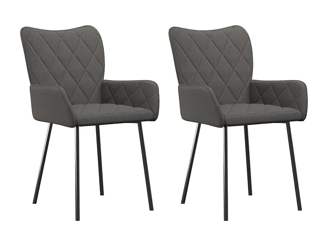 Sillas de comedor 2 unidades tela gris oscuro