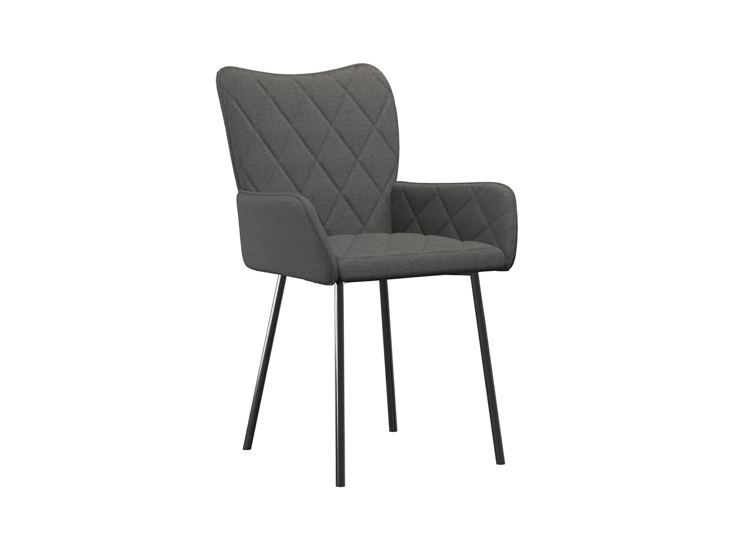 Chaises à manger lot de 2 gris foncé tissu