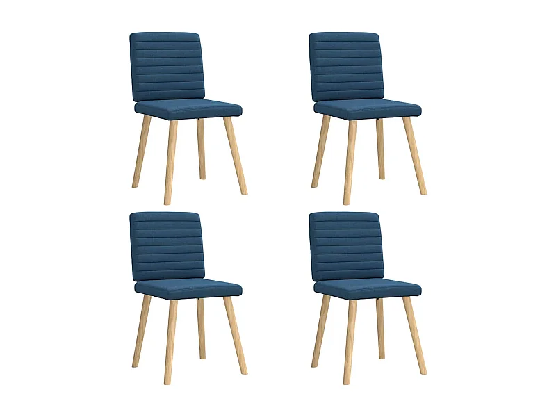 Chaises à manger lot de 4 bleu tissu