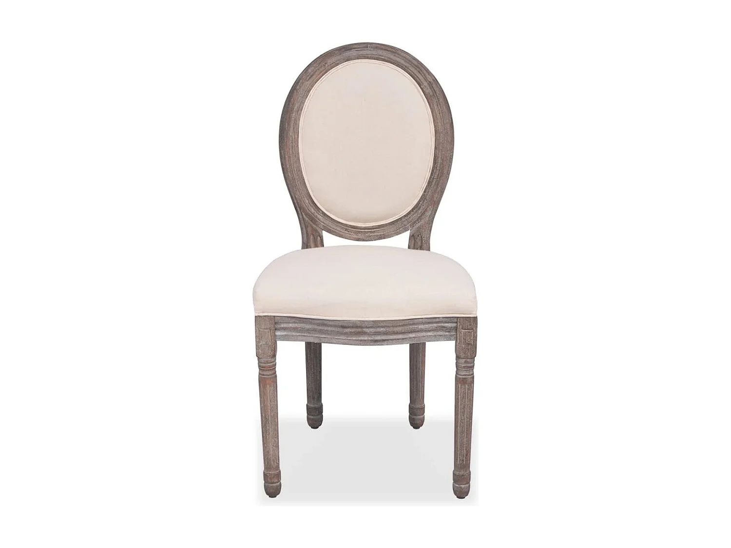 Sillas de comedor 4 unidades tela color crema