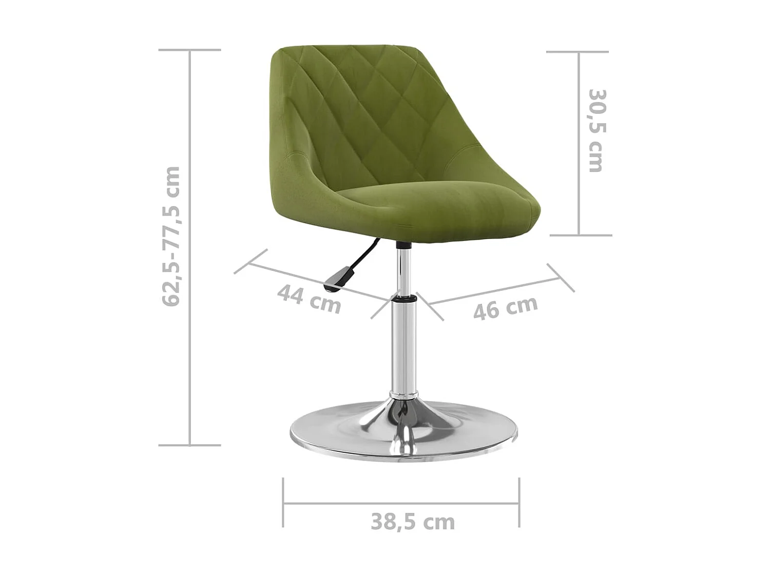 Sillas de comedor giratorias 6 unidades terciopelo verde claro