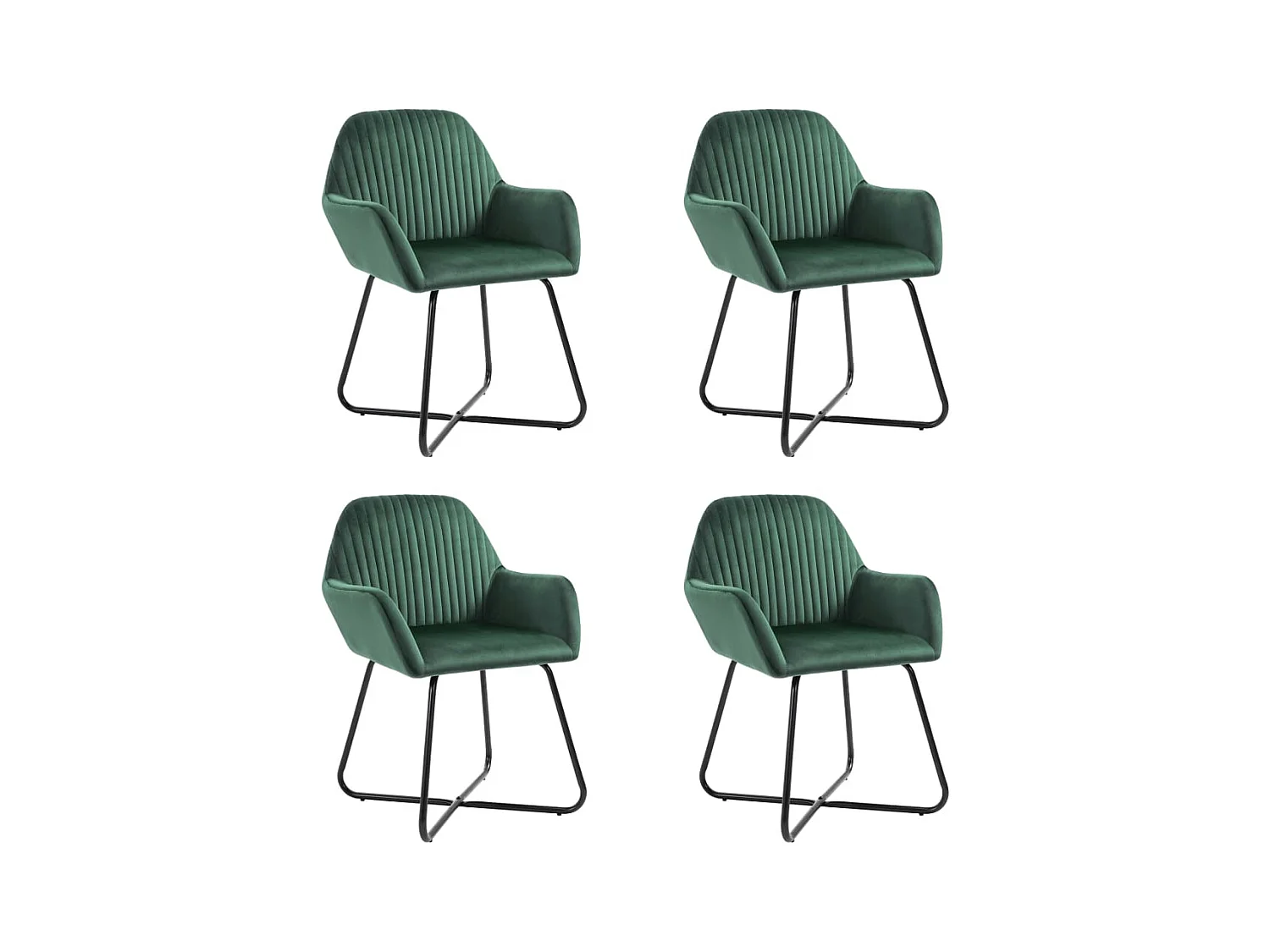 Chaises à manger lot de 4 vert velours