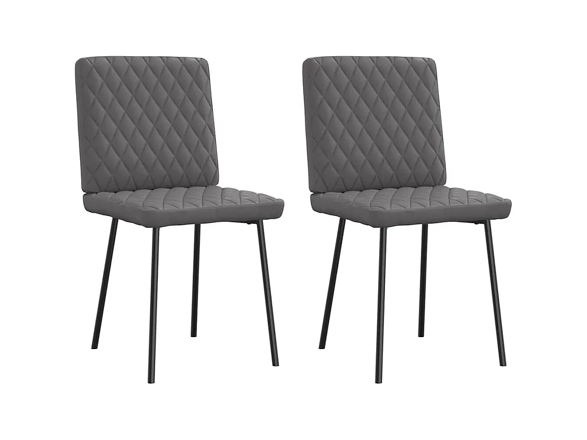 Chaises à manger lot de 2 gris similicuir