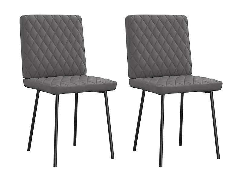 Eetkamerstoelen 2 st kunstleer grijs