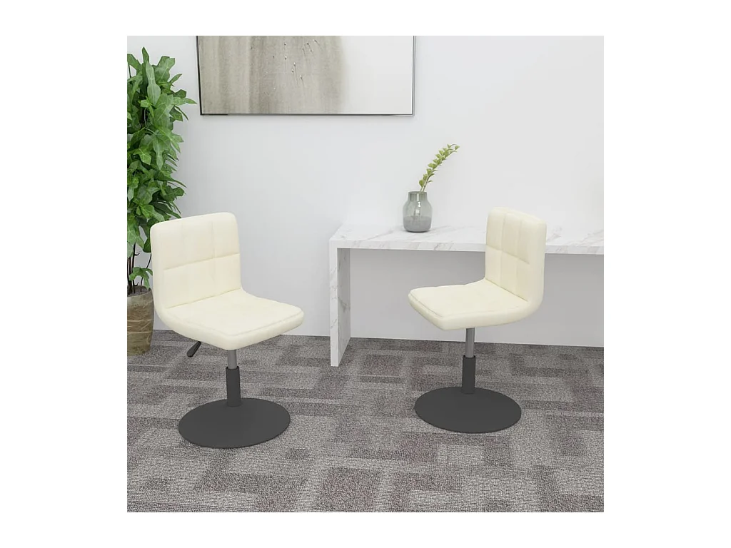 Chaises pivotantes à manger lot de 2 crème velours