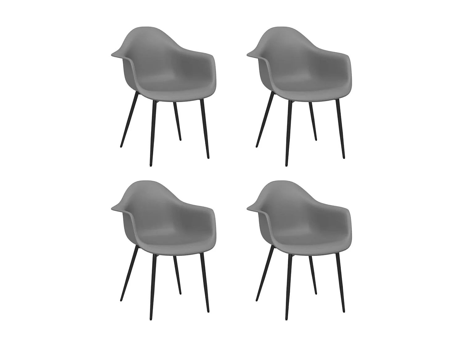 Chaises à manger lot de 4 gris PP