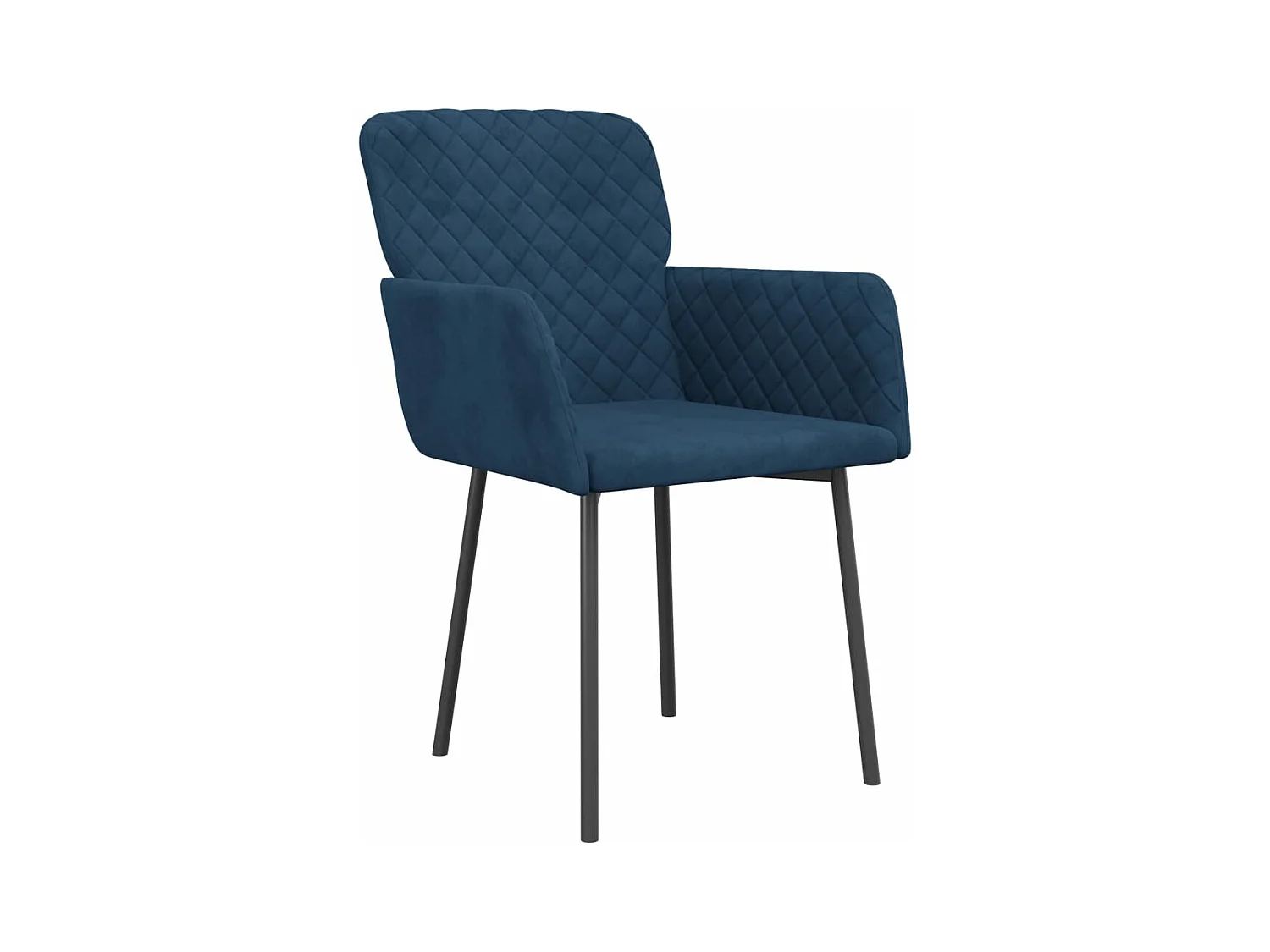 Chaises à manger lot de 2 Bleu Velours