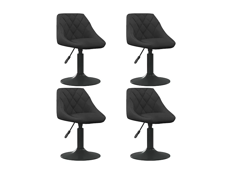 Chaises pivotantes à manger lot de 4 noir velours