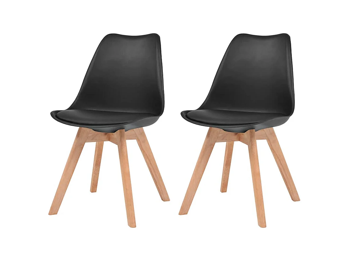 Chaises à manger lot de 2 Noir Plastique