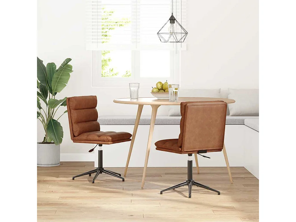 Eetkamerstoelen 2 st kunstleer bruin