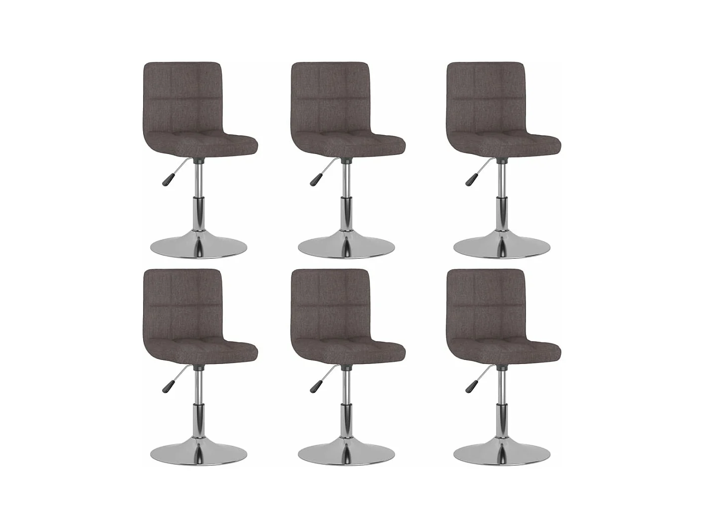 Chaises pivotantes à manger lot de 6 taupe tissu