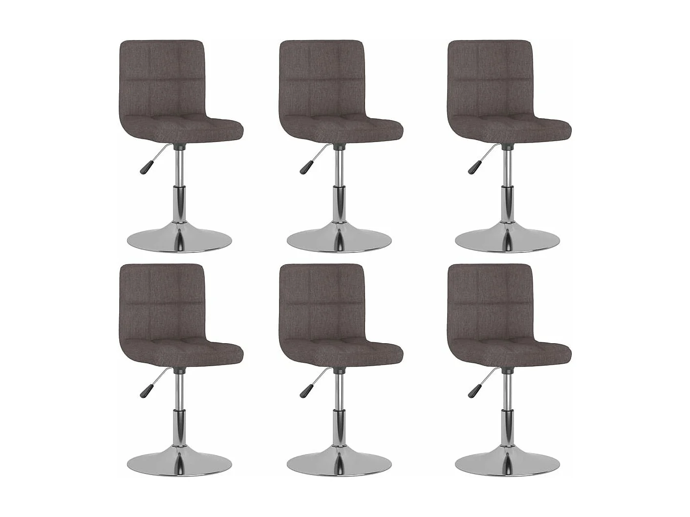 Chaises pivotantes à manger lot de 6 taupe tissu