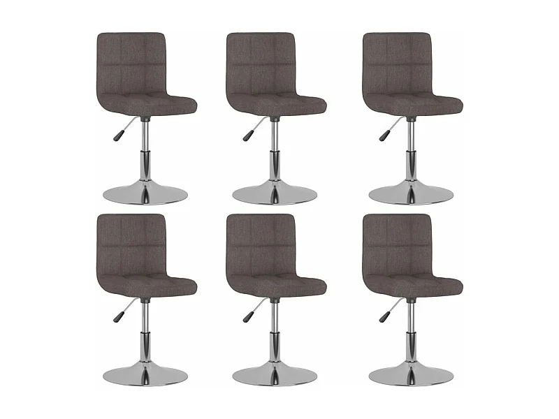 Chaises pivotantes à manger lot de 6 taupe tissu