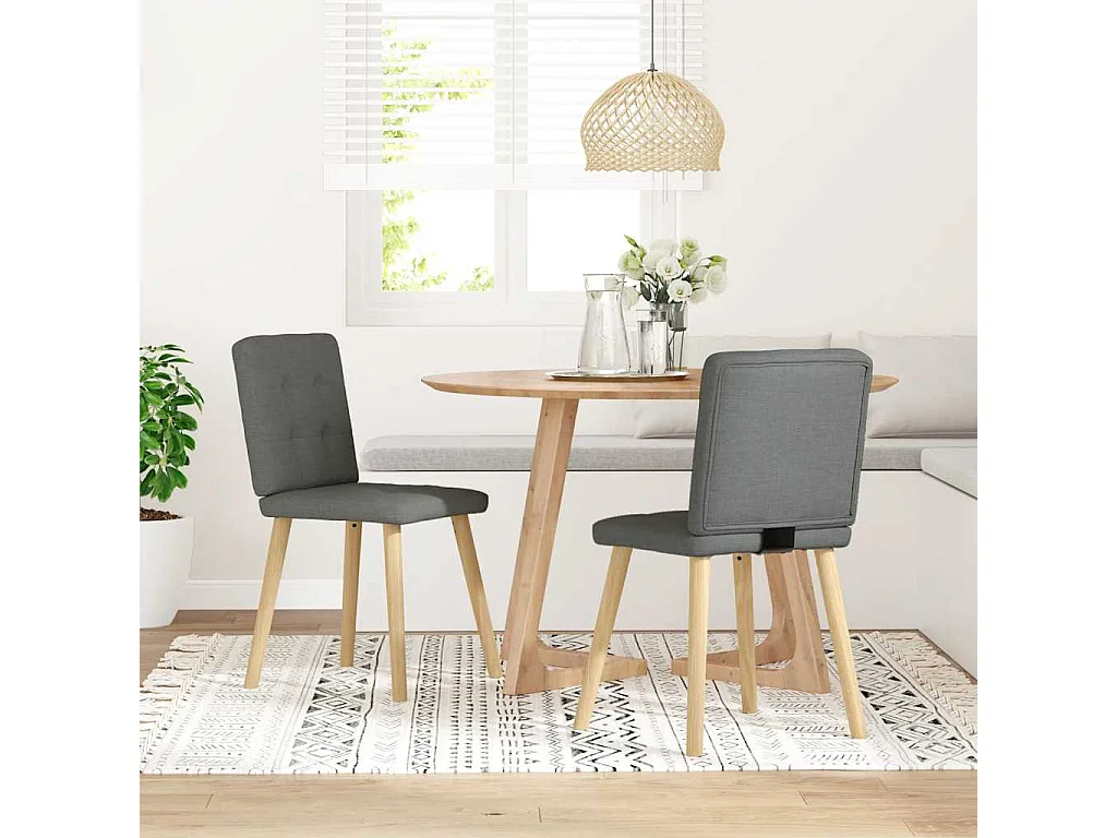 Eetkamerstoelen 2 st stof donkergrijs