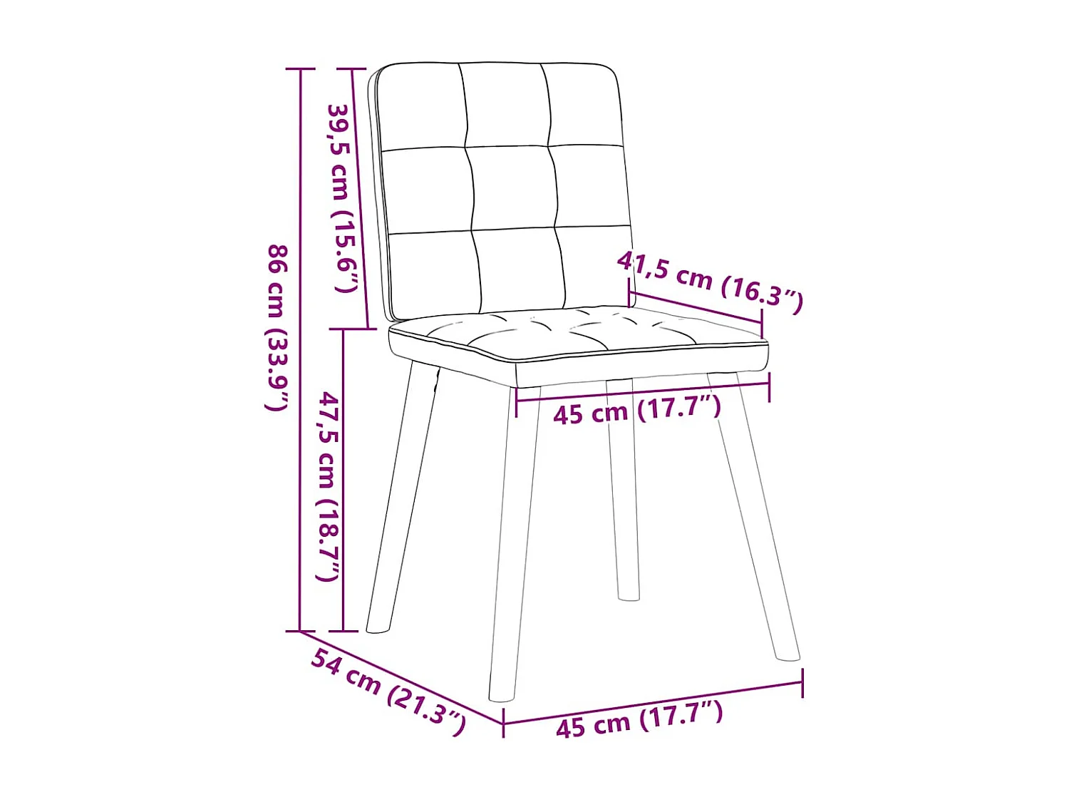 Eetkamerstoelen 2 st stof donkergrijs