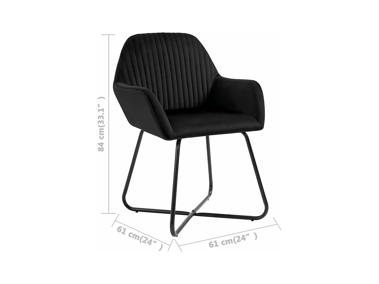 Chaises à manger lot de 4 Noir Velours