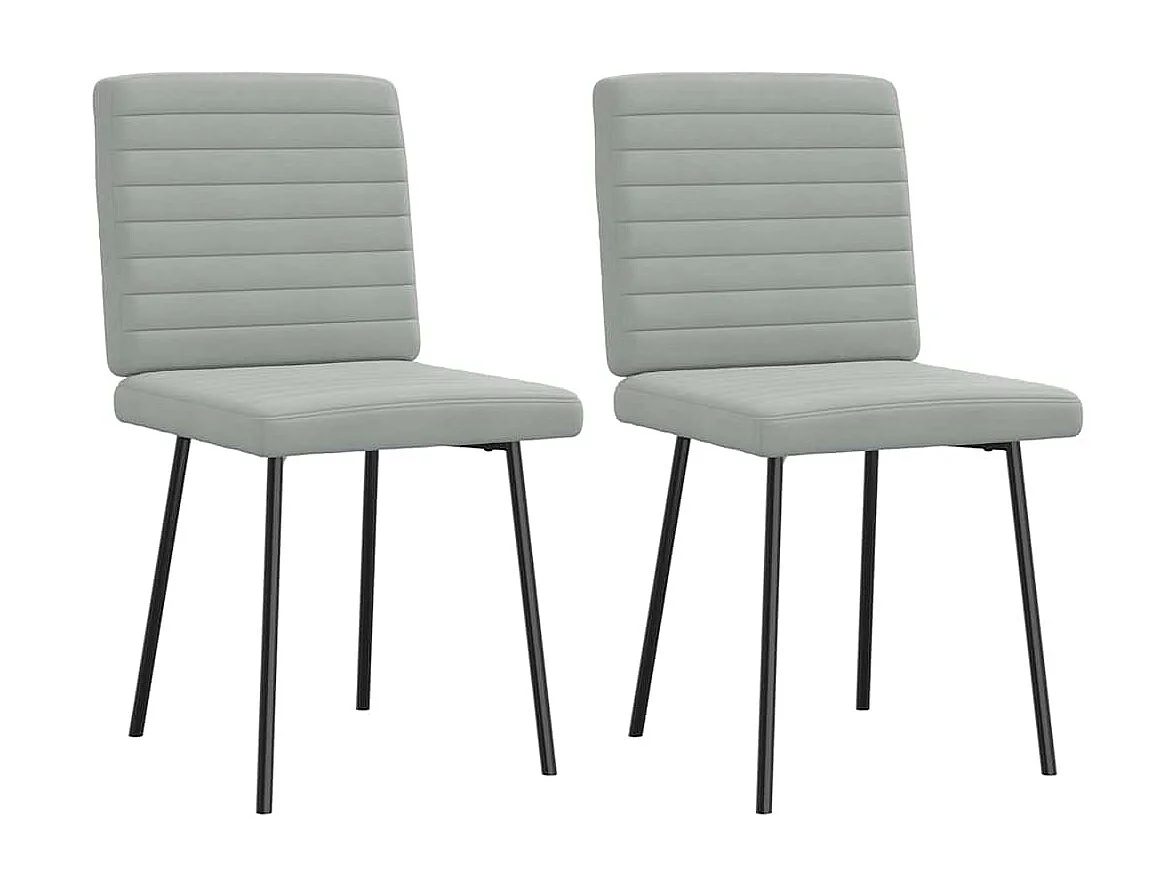 Eetkamerstoelen 2 st fluweel lichtgrijs