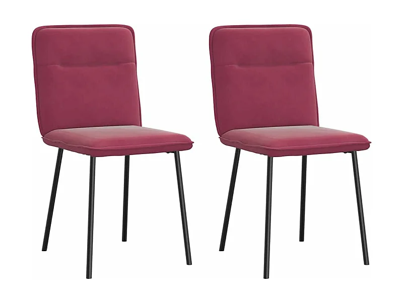 Cadeiras de jantar 2 peças veludo vermelho tinto