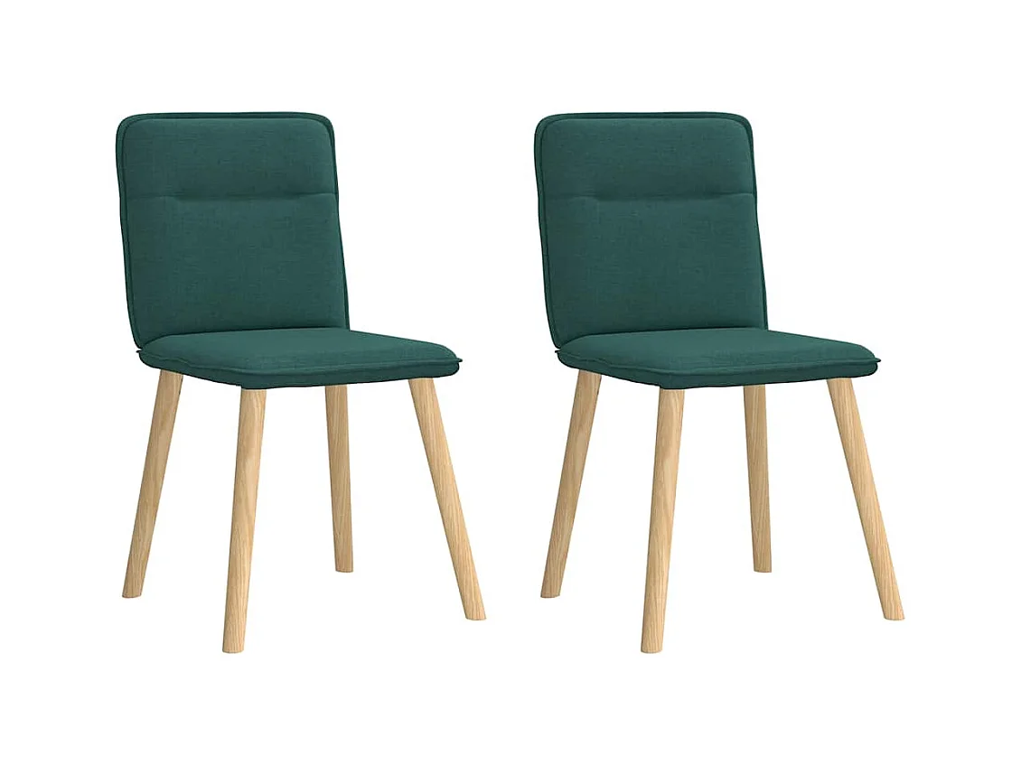 Chaises à manger lot de 2 vert foncé tissu