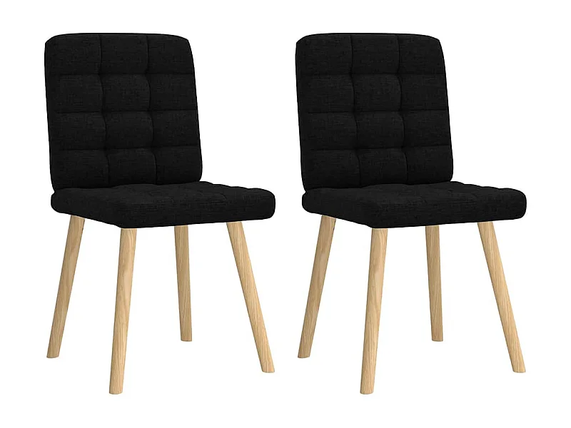 Chaises à manger lot de 2 noir tissu