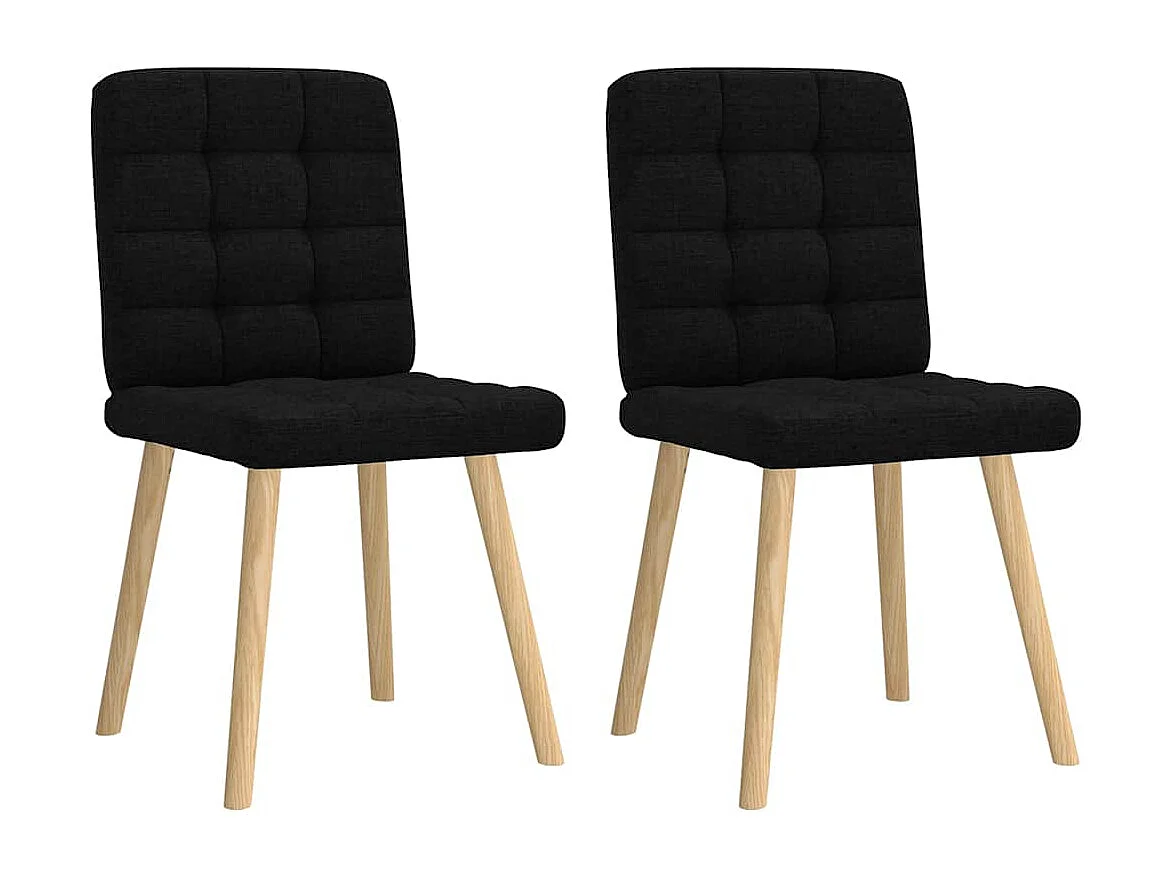 Sillas de comedor 2 unidades tela negro