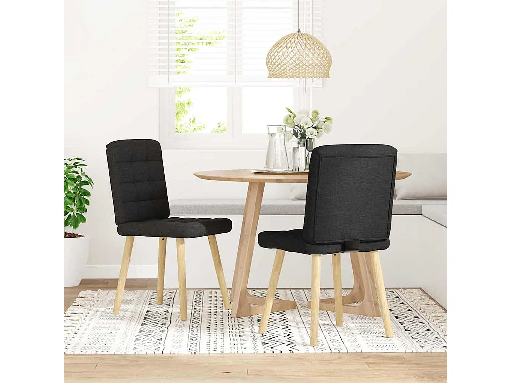 Sillas de comedor 2 unidades tela negro