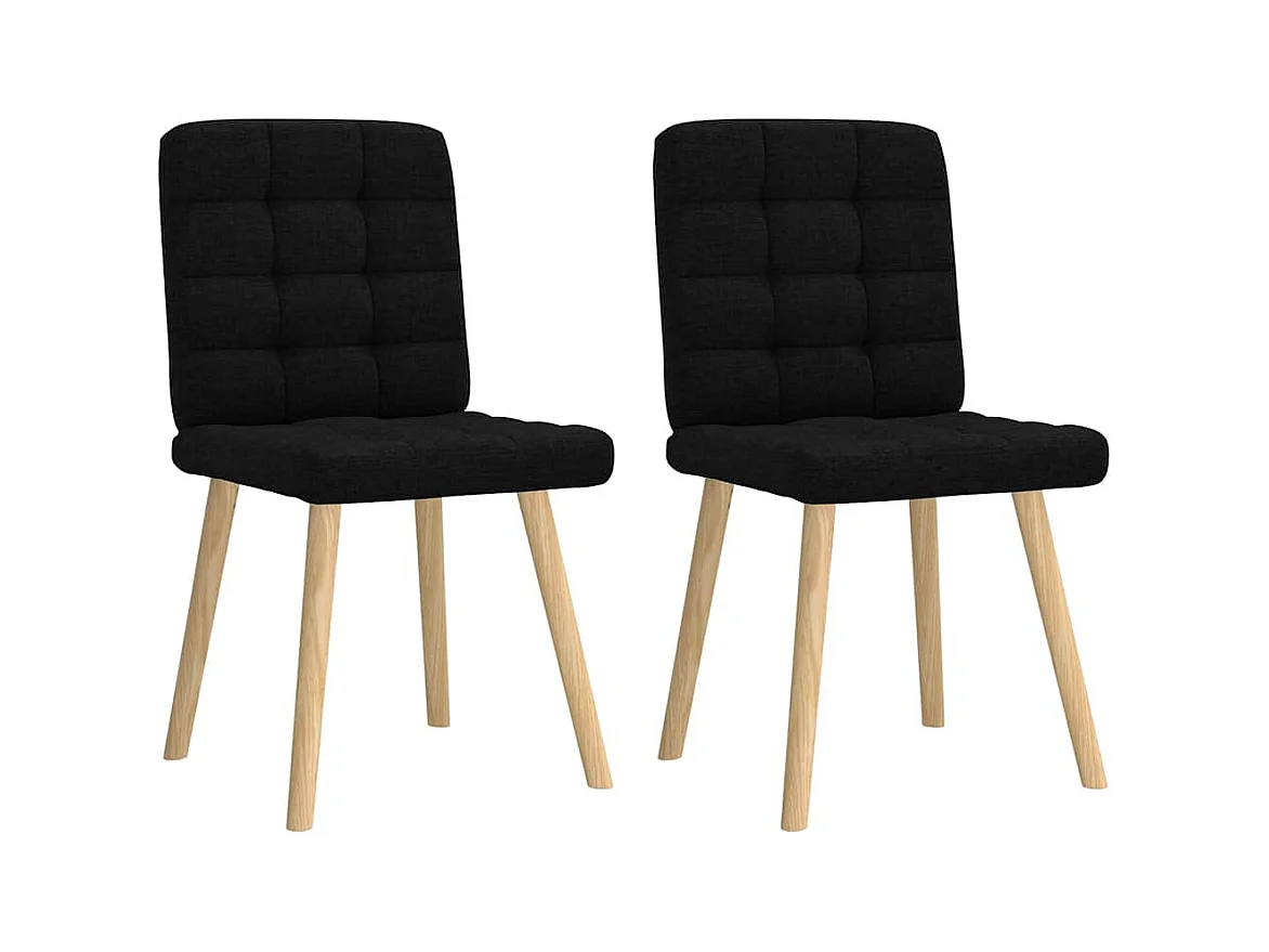 Chaises à manger lot de 2 noir tissu