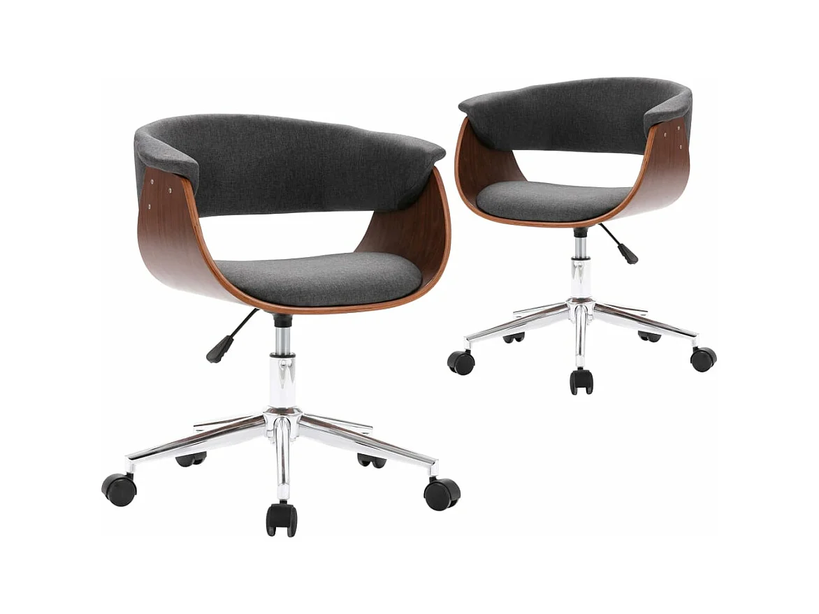 Chaises pivotantes à manger lot de 2 gris tissu