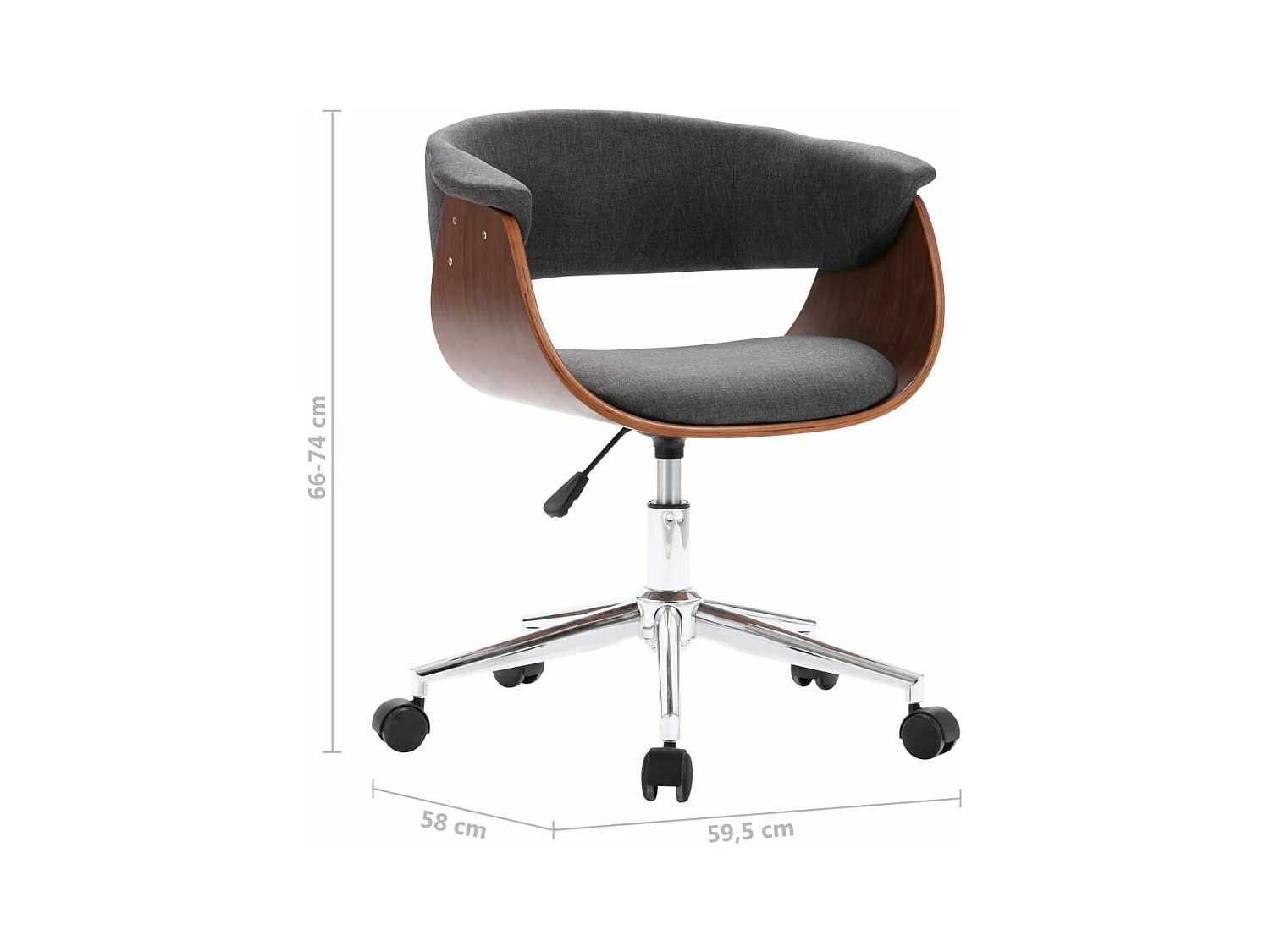 Chaises pivotantes à manger lot de 2 gris tissu